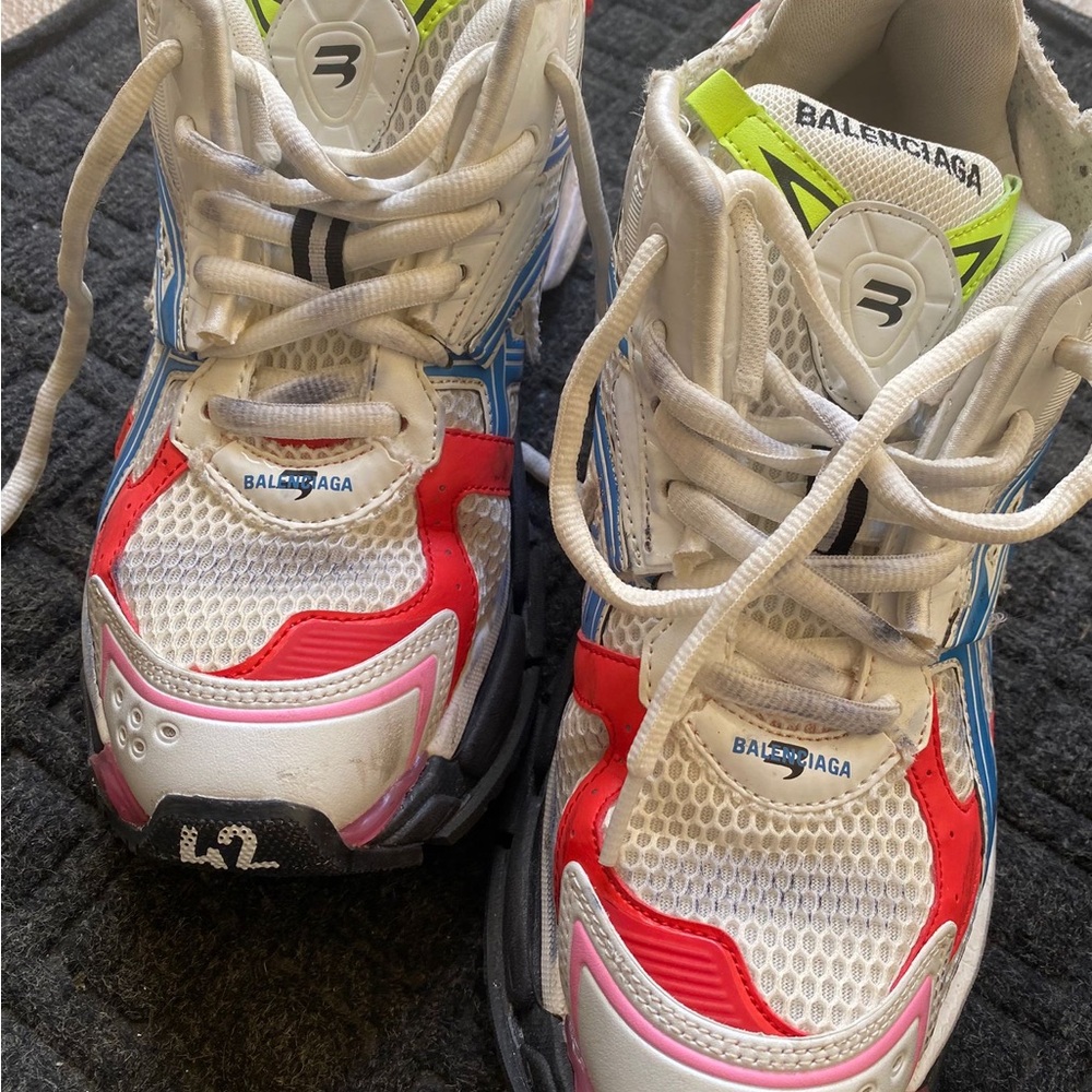 Balenciaga Kids' White and Red Sneakers